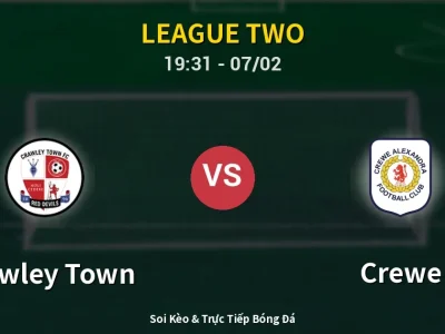 🔴 Trực Tiếp: Crawley Town 0-0 Crewe – Link Xem League Two (Full HD)