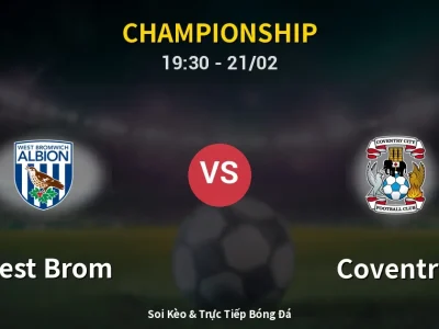 Kết Quả: West Brom 0-2 Coventry – Highlight & Bàn Thắng | Championship