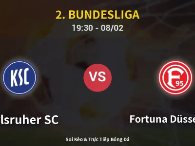 Kết Quả: Karlsruher SC 1-1 Fortuna Düsseldorf – Highlight & Bàn Thắng | 2. Bundesliga