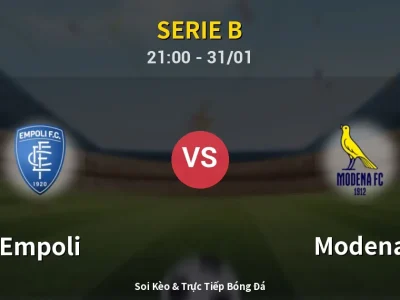 🔴 Trực Tiếp: Empoli 0-0 Modena – Link Xem Serie B (Full HD)