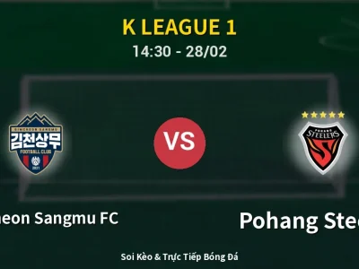 🔴 Trực Tiếp: Gimcheon Sangmu FC 1-1 Pohang Steelers – Link Xem K League 1 (Full HD)