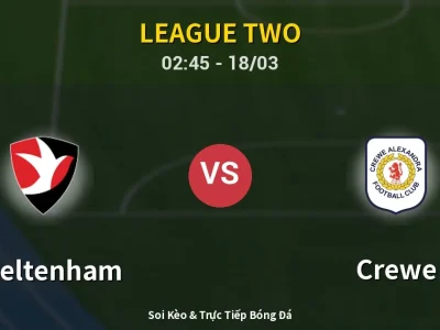 Kết Quả: Cheltenham 1-1 Crewe – Highlight & Bàn Thắng | League Two