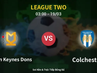 Kết Quả: Milton Keynes Dons 1-0 Colchester – Highlight & Bàn Thắng | League Two