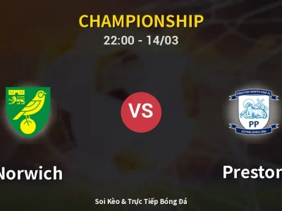 🔴 Trực Tiếp: Norwich 1-0 Preston – Link Xem Championship (Full HD)