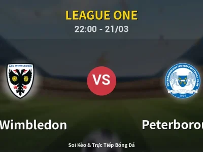 Soi Kèo AFC Wimbledon vs Peterborough – 22:00 21/03 | Nhận Định, Dự Đoán Tỷ Số