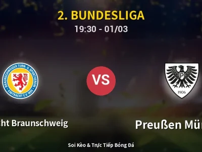Kết Quả: Eintracht Braunschweig 1-2 Preußen Münster – Highlight & Bàn Thắng | 2. Bundesliga
