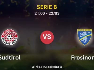 🔴 Trực Tiếp: Sudtirol 0-1 Frosinone – Link Xem Serie B (Full HD)