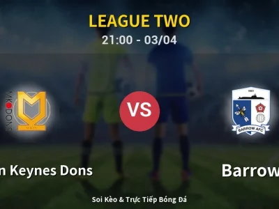 🔴 Trực Tiếp: Milton Keynes Dons 0-0 Barrow – Link Xem League Two (Full HD)