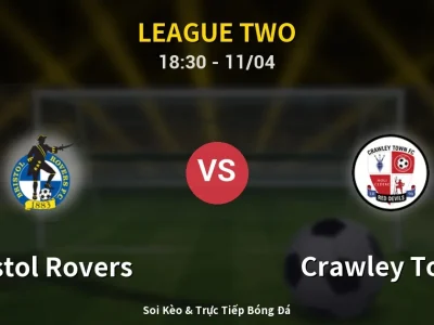 Soi Kèo Bristol Rovers vs Crawley Town – 18:30 11/04 | Nhận Định, Dự Đoán Tỷ Số