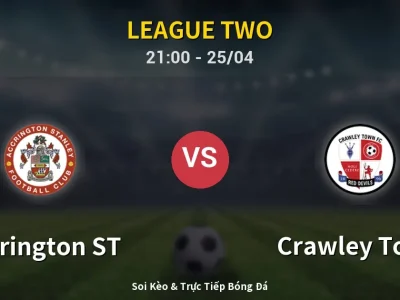 Soi Kèo Accrington ST vs Crawley Town – 21:00 25/04 | Nhận Định, Dự Đoán Tỷ Số