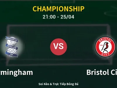 Soi Kèo Birmingham vs Bristol City – 21:00 25/04 | Nhận Định, Dự Đoán Tỷ Số