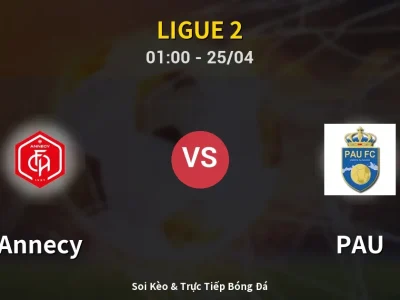🔴 Trực Tiếp: Annecy 3-0 PAU – Link Xem Ligue 2 (Full HD)