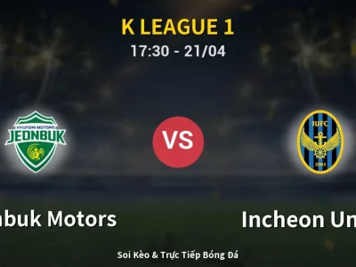 Kết Quả: Jeonbuk Motors 1-2 Incheon United – Highlight & Bàn Thắng | K League 1