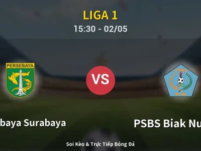 Soi Kèo Persebaya Surabaya vs PSBS Biak Numfor – 15:30 02/05 | Nhận Định, Dự Đoán Tỷ Số